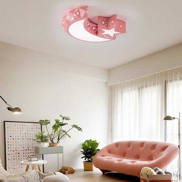 Moon Star Shaped LED Modern Ceiling Lights Flush Mount Lighting Hanging Lamp - Image 2