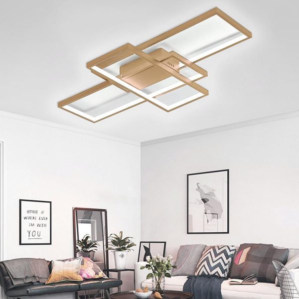 Display Of Rectangles Abstract LED Flush Mount Ceiling Lights for Bedroom - Image 5