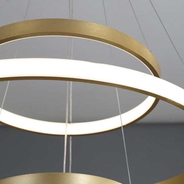 3-ring Dimmable Contemporary Gold LED Chandelier Light Dining Room Chandeliers Lamp - Image 11