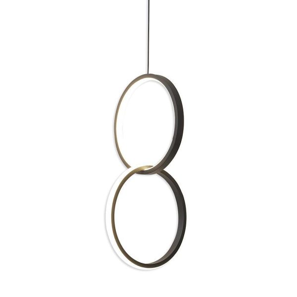 Interlocking Dual Ring Design Pendant Lighting Aluminum Acrylic LED Ceiling Light - Image 9