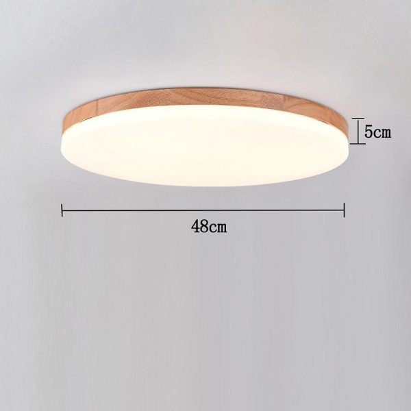 Circular Minimalist Flush Mount Dining Room Light Bamboo Acrylic LED Ceiling Lights - Image 13