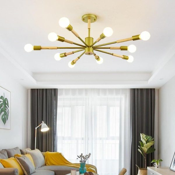 10-Light LED Nordic Style Flush Mount Lighting Ceiling Lights Chandelier - Image 4