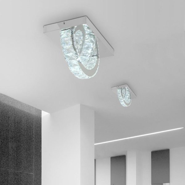 Circular Electroplated Metal Crystal Modern LED Ceiling Lights - Image 2