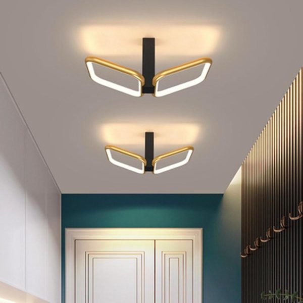 Squares Reflective Gold Flush Mount Light LED Ceiling Light - Image 5