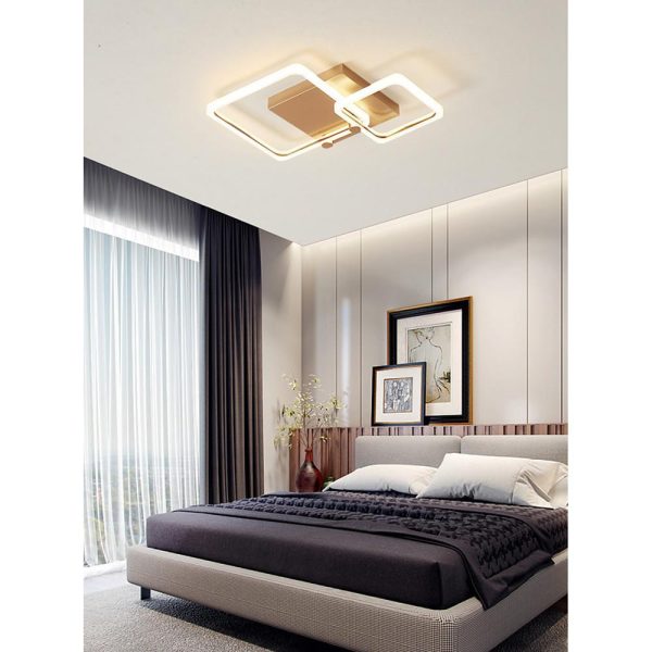 Squares Artistic Dimmable LED Modern Ceiling Lights Flush Mount Lighting - Image 6