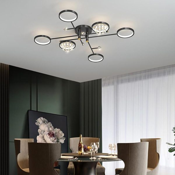 Geometric Crystal Metal Flush Mount Ceiling Light Multiple Lights for Living Room - Image 4