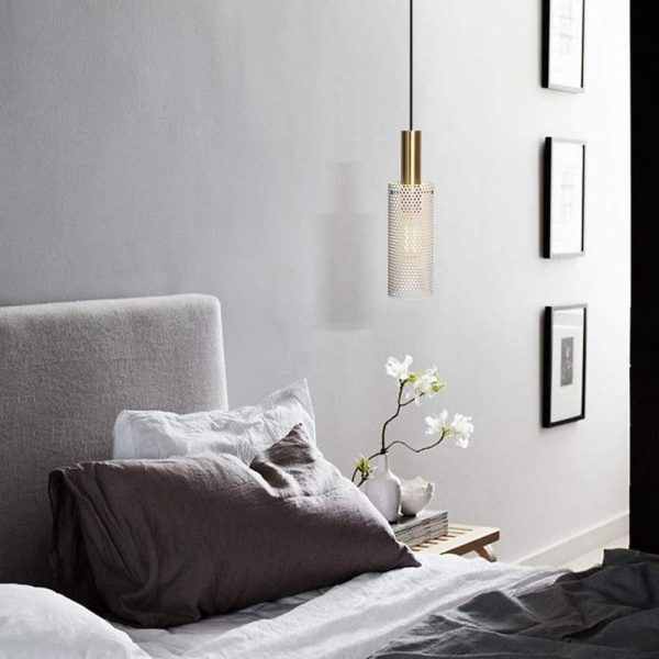 Cylinder Hanging Pendant Lights Metal Modern LED Bedroom Ceiling Lights - Image 2