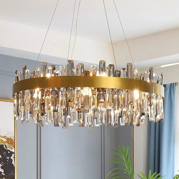 8 Light Modern Crystal Chandelier Industrial Brass Chandelier - Image 6