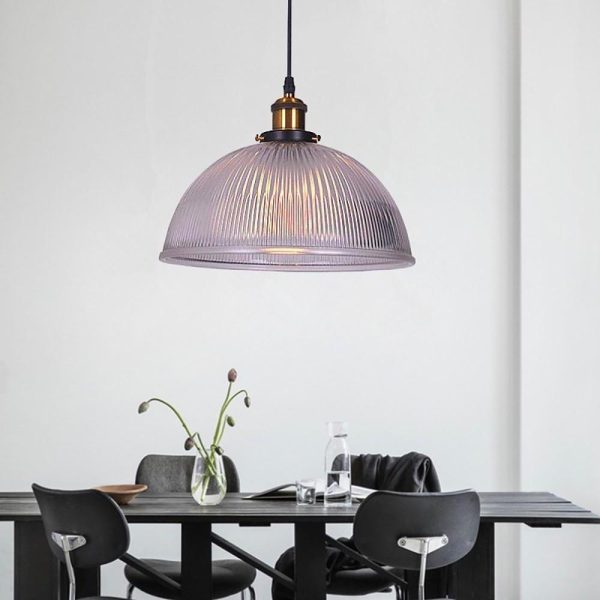 Electroplated Metal Glass Bowl-shaped LED Vintage Pendant Lighting - Image 2