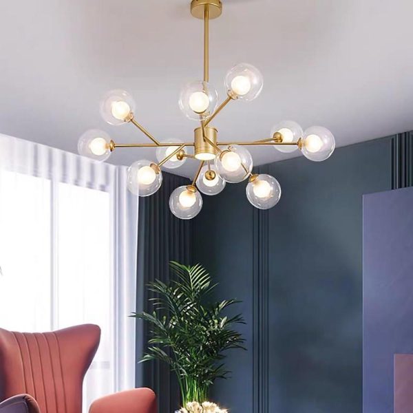 9 Lights Glass LED Modern Chandeliers Ceiling Lights Pendant Light - Image 3