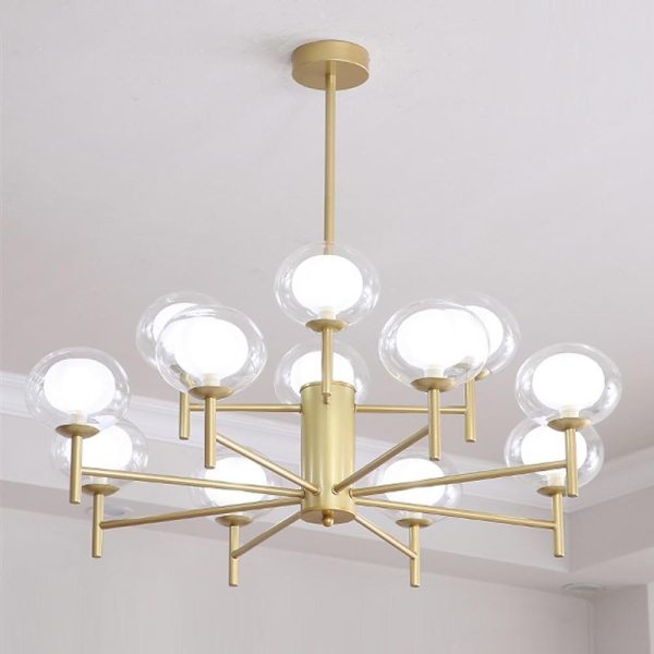 Nordic Style Sputnik Chandelier Metal Glass Chandelier 12 Bulbs - Image 8