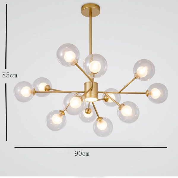 9 Lights Glass LED Modern Chandeliers Ceiling Lights Pendant Light - Image 13