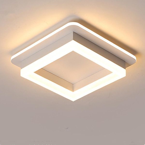 Metal Acrylic Square Design Flush Mount Lighting Modern LED Ceiling Light - Image 4