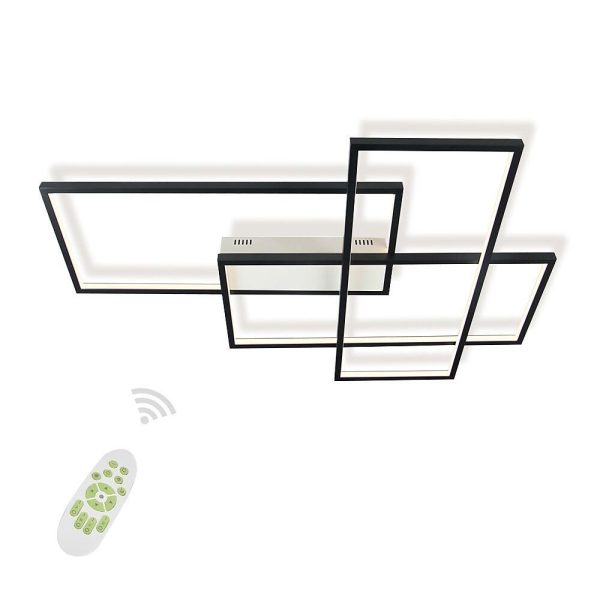 Overlapping Rectangles Aluminum Geometric Style Flush Mount Lighting LED Ceiling Light - Image 12
