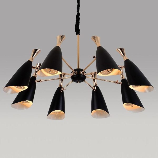 8-light LED Electroplated Metal Nordic Chandeliers Ceiling Lights Fixture - Image 4