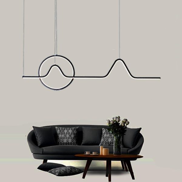 Circular Linear Dimmable LED Artistic Modern Chandeliers Kitchen Island Lighting - Image 2