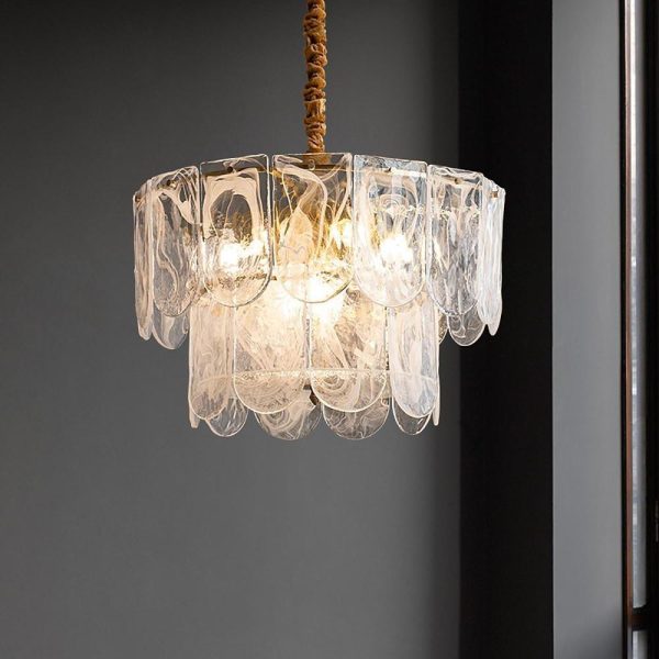 Traditional Classic Chandelier Light Metal Glass Ceiling Light - Image 4