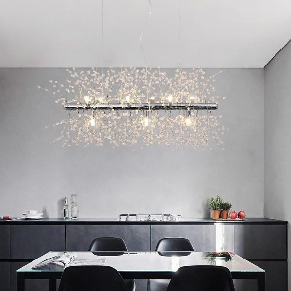 Luxury Modern LED Pendant Light with Electroplated Metal & Crystal Design E26/E27 Compatible - Image 2