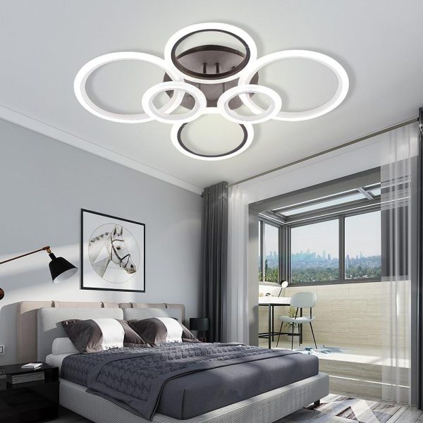 Circles Aluminum Acrylic Cluster Style Design Flush Mount Lighting LED Living Room Bedroom Ceiling Lights - Image 18