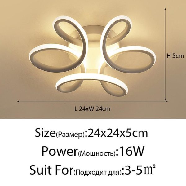 Waves Flower LED Modern Ceiling Light Fixture Flush Mount Lighting Ceiling Lamp - Image 5