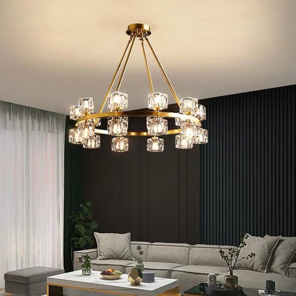 Circles Spotlights Industrial Brass Flush Mount Light LED Ceiling Light - Image 3