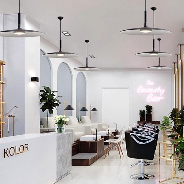 Flat Circular LED Nordic Pendant Lighting Hanging Ceiling Lights - Image 10