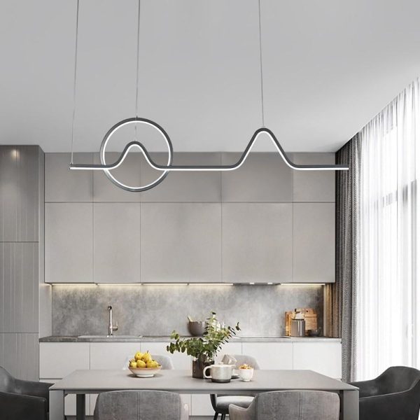 Minimalist Waves Circles Design Pendant Lighting Modern LED Kitchen Lighting Dining Room Lighting Ceiling Light - Image 7