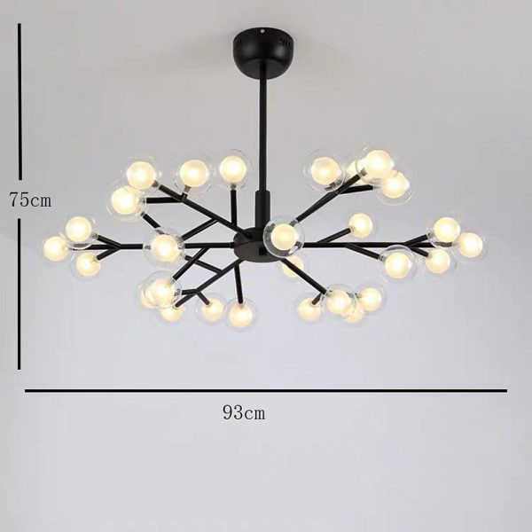 Novelty Iron Chandelier with 30-Light glass orbs bubble, 33'' Wide, LED Lighting - Image 8