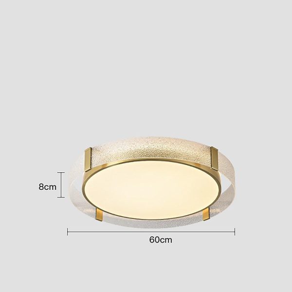 Circular Glass Copper LED Nordic Ceiling Lights Flush Mount Lighting - Image 7