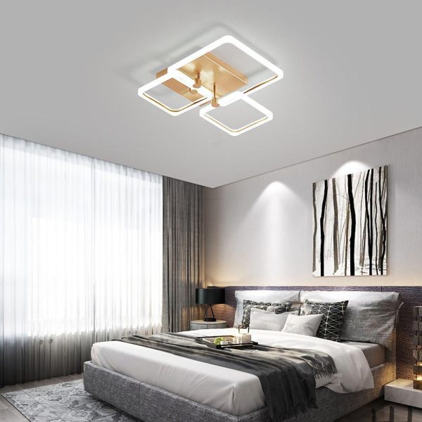 Squares Artistic Dimmable LED Modern Ceiling Lights Flush Mount Lighting - Image 5