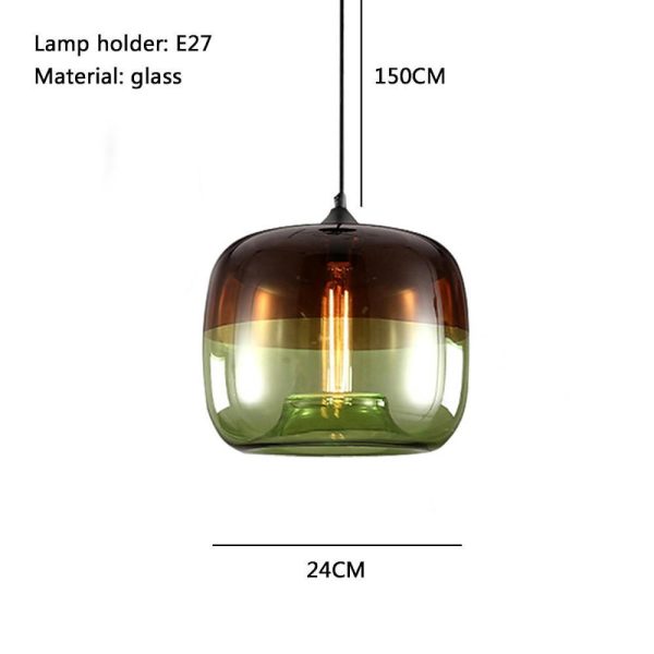 Multi Colored Glass Pendant Light Artistic Globe Dining Room Light - Image 5