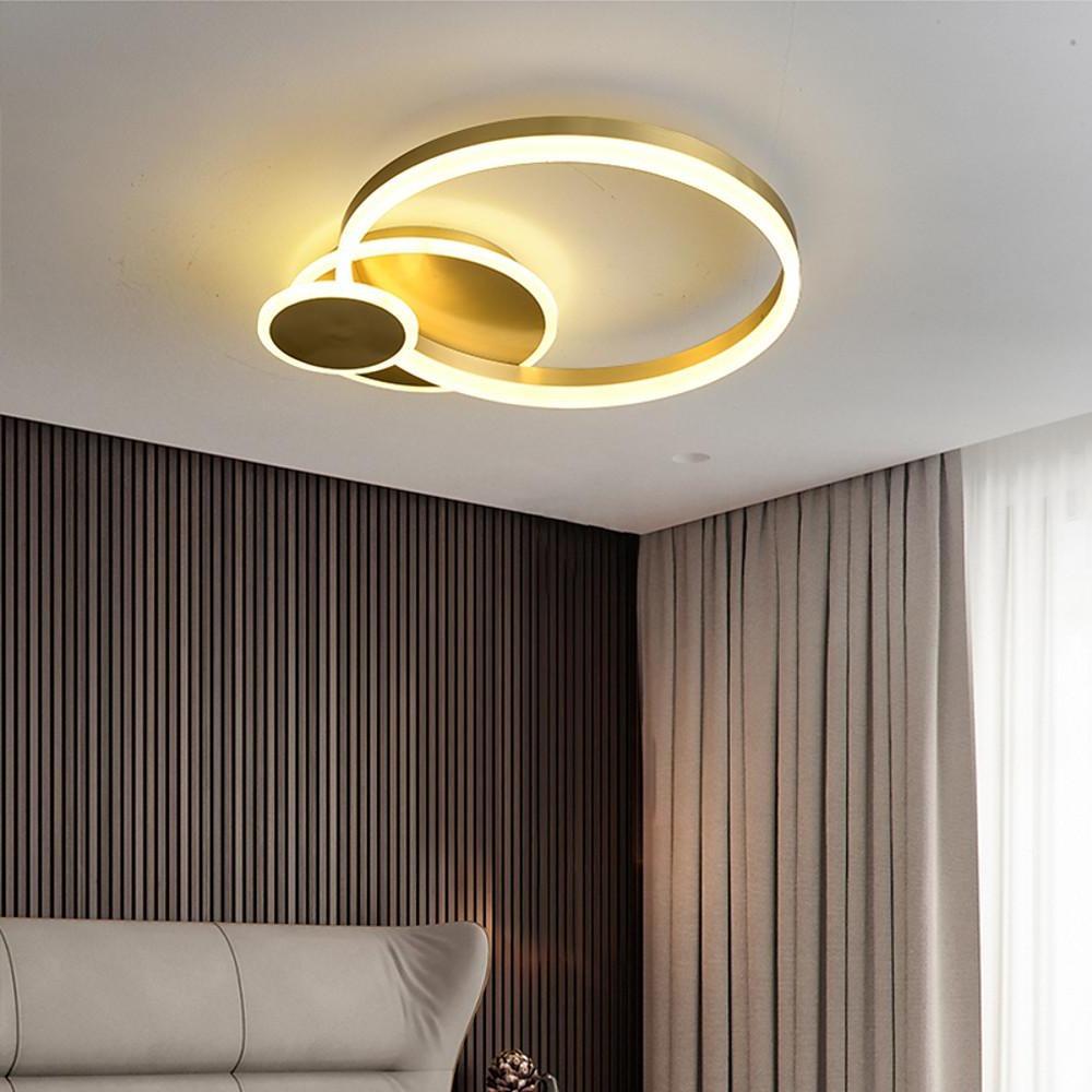 gytnmx1621937310618-848999-2fde4d4d-5db5-4e6d-875b-1a05444ac0d6.jpg Overlapping Circles Flush Mount Ceiling Light Metal Artistic LED Light - Image 1