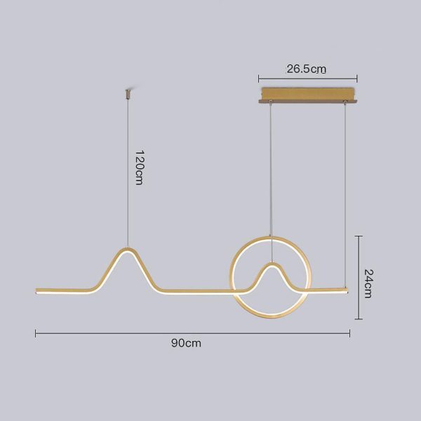 Minimalist Waves Circles Design Pendant Lighting Modern LED Kitchen Lighting Dining Room Lighting Ceiling Light - Image 9