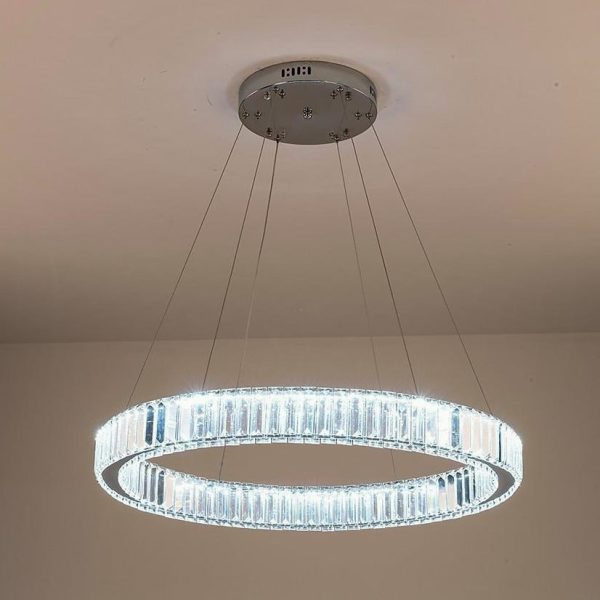 Luxury 1-Light Ring Shaped Wagon Wheel Chandelier in Gold Finish - Image 4