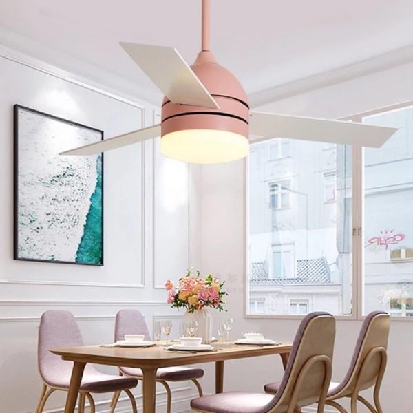 Electroplated Metal Acrylic LED Nordic Ceiling Fans with Lights - Image 3