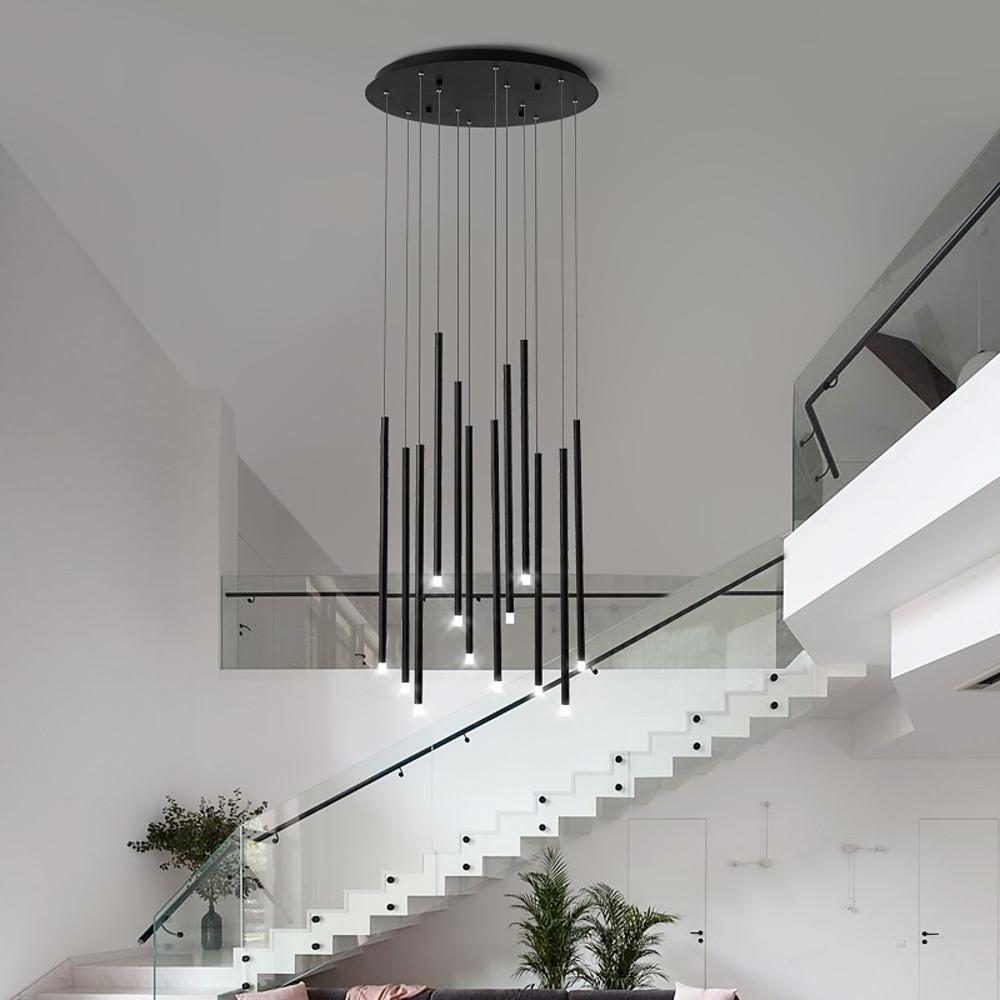 hmxgpu1570589607951-a674c586-ef3c-4fba-8dc5-7a050d9d9e48-779702.jpg Linear Cluster Elongated Cylindrical LED Modern Pendant Light Chandelier - Image 1