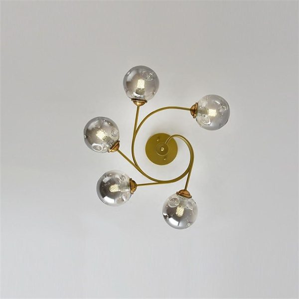 Swirling Nordic Globe Bubble Chandelier Metal Glass Bedroom Chandelier - Image 12