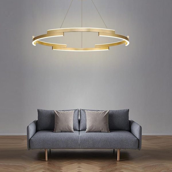 Interlocking Round Gold Chandelier for Living Room - Image 5