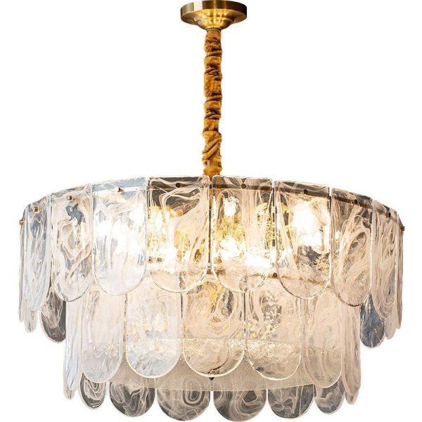 Traditional Classic Chandelier Light Metal Glass Ceiling Light - Image 7