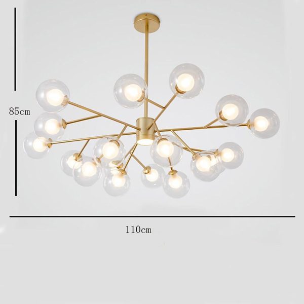 9 Lights Glass LED Modern Chandeliers Ceiling Lights Pendant Light - Image 10