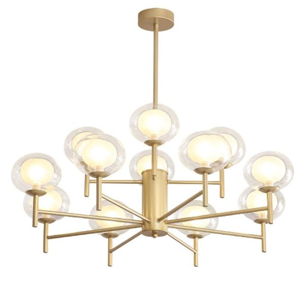 Nordic Style Sputnik Chandelier Metal Glass Chandelier 12 Bulbs - Image 9