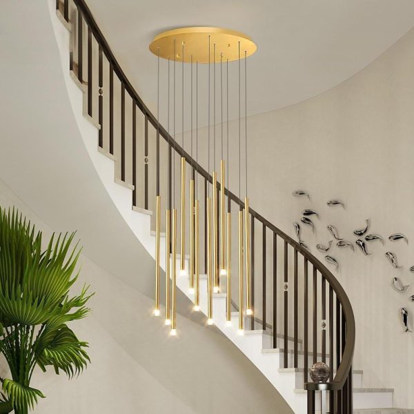 Linear Cluster Elongated Cylindrical LED Modern Pendant Light Chandelier - Image 2