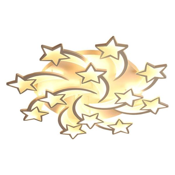 Celestial Shooting Stars Flush Mount Ceiling Light- LED, Dimmable, White, 5 to 15 Star Lights - Image 10