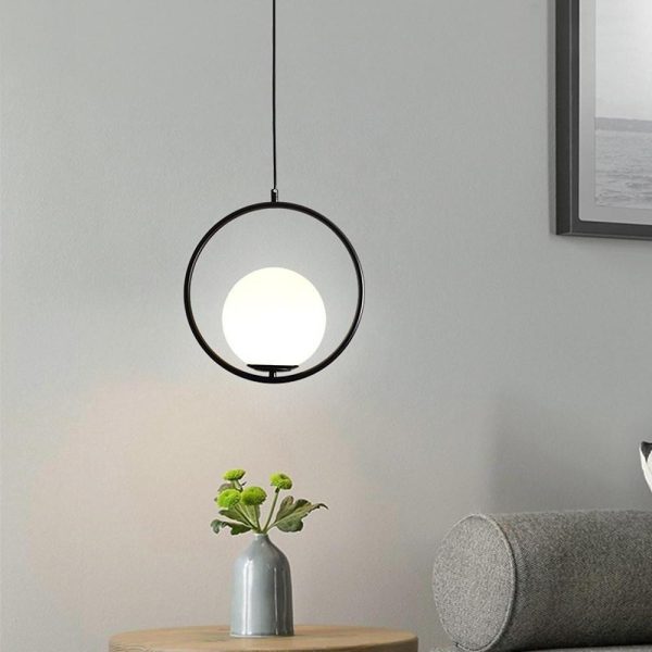 Circle Glass Globe Pendant Light Island Kitchen Dining Room Lighting - Image 3