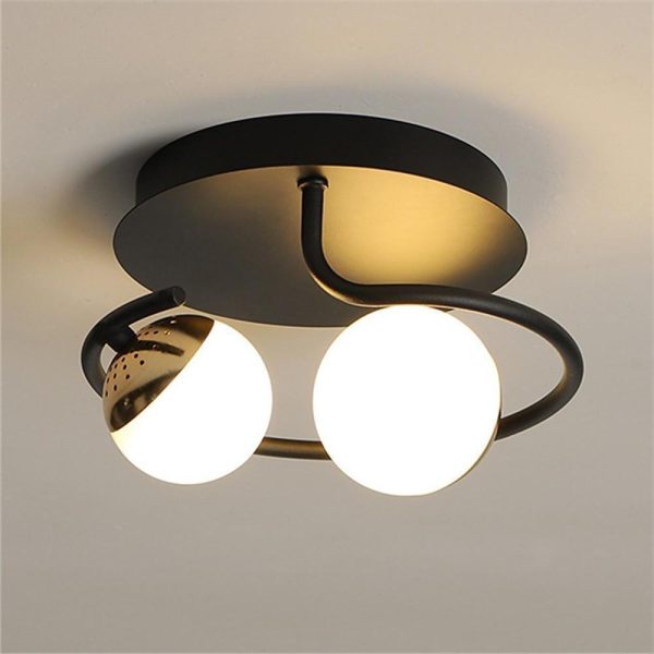 2-Light Globes Design LED Nordic Flush Mount Ceiling Light Ceiling Lamp - Image 4