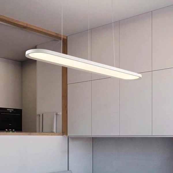 Rounded Corners Strip LED Modern Pendant Lighting Chandelier Hanging Lamp - Image 9