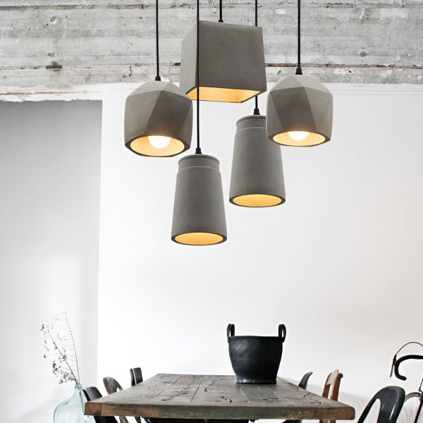 Industrial Style Cement Pendant Light Hanging Lamp Farmhouse Chandelier - Image 4