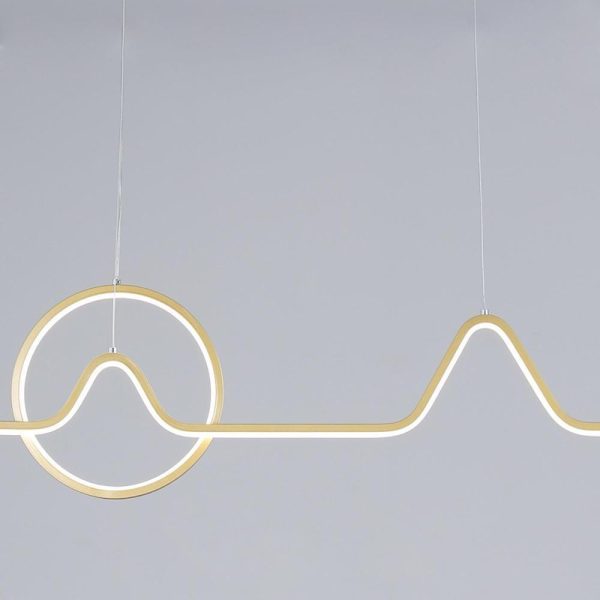 Circular Linear Dimmable LED Artistic Modern Chandeliers Kitchen Island Lighting - Image 10