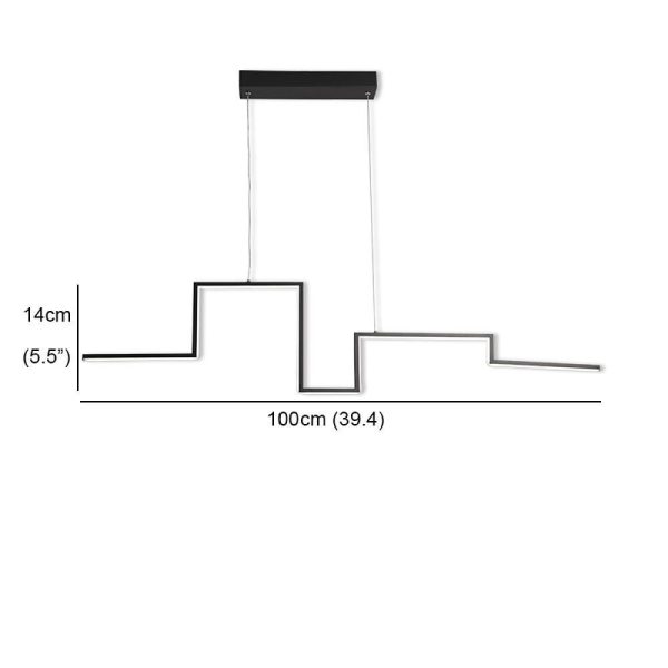 Modern Irregular Linear 1-light Metal PVC Island Hallway LED Pendant Lighting - Image 7