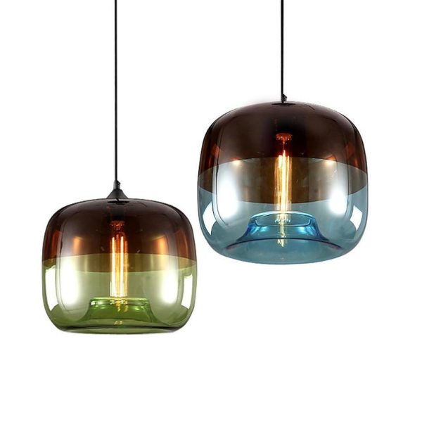 Multi Colored Glass Pendant Light Artistic Globe Dining Room Light - Image 3